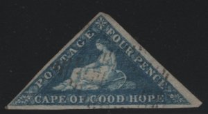 Cape of Good Hope 1863-64 used Sc 13 4p Hope seated, triangle