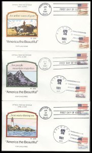 #1890//93 American the Beautiful Collins FDC Set