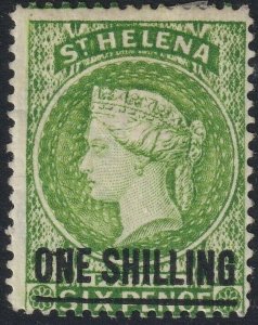 Sc# 39 British St Helena 1894 QV Queen Victoria 1/ on 6p issue MMH CV $65.00