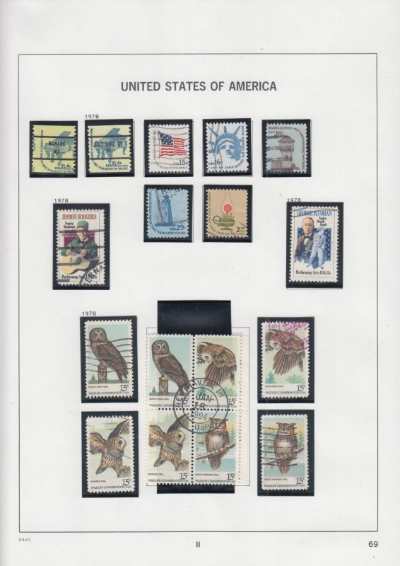 US Collection 1870-1992 Used in 2 Hingeless Davo's Albums