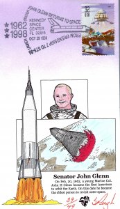 Pugh Designed/Painted Senator John Glenn FDC...37 of Only 44 created!