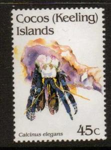 COCOS (KEELING) ISLANDS SG257 1992 45c CRUSTACEANS MNH