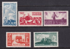 Romania (1946) #599, B326-9 MNH. Stok photo