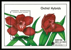 Tanzania 1990 - Orchid Hybrids, Long Beach - Souvenir Sheet - Scott 637 - MNH 
