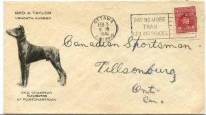 CKC Champion Navigator Pontchartrain Advertising DOG on 1945 cover Canada