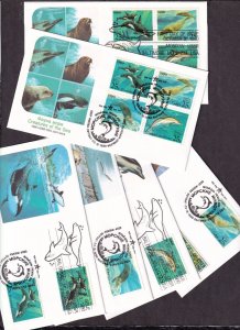 1990 Creatures of the Sea Sc 2508-11 2511a US & USSR Fleetwood cachets set 6 (S6