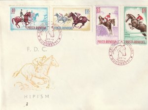 Romania COVER 1964 HORSES FIRST DAY POST