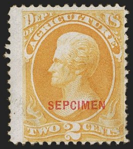 US STAMPS #O2Sa SEPCIMEN ERROR OFFICIAL SPECIMEN **RARITY** $3,000 LOT #80558*