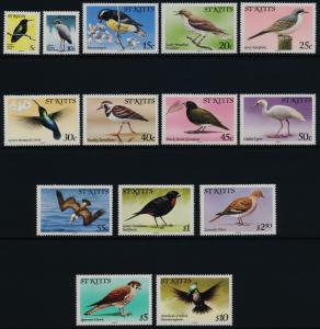 St Kitts 51, 54-66 MNH Birds