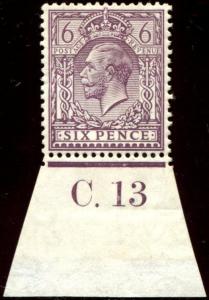 Sg384 SPEC N26(2), 6d slate-purple (pale shade), M MINT. Cat £160. CONTROL C.13