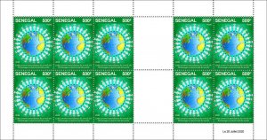 2020 SENEGAL - SHEETLET 10v - PANDEMIC ISSUE JOINT - RARE MNH-