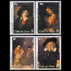 TURKS & CAICOS 2003 - Scott# 1396-9 Rembrandt Set of 4 NH