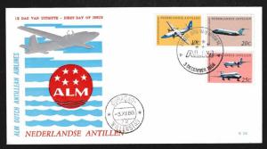 Netherlands Antilles # 315 A-C Air ALM FDC - I Combine S/H