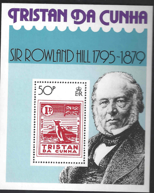 Tristan da Cunha 263/MS267 Rowland Hill/Penguin/SOS MNH S/S CV$1 1979