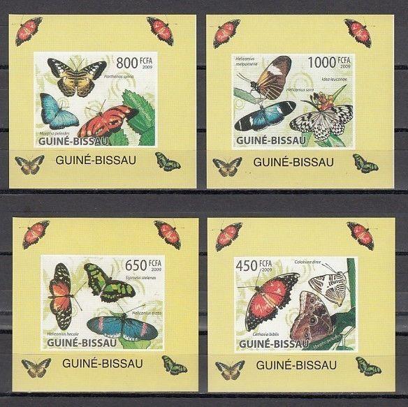 Guinea Bissau, Mi cat. 4504-4507. Butterfly values on 4 s/sheets. ^