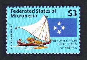 Micronesia Association with USA 10th anniversary 1996 MNH SC#253 SG#528