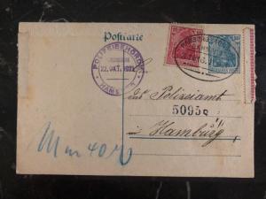 1921 Hamburg Germany PS Postcard Cover Domestic Used