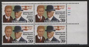 US, C114 MNH, PLATE BLOCK,  AIRMAIL ISSUE