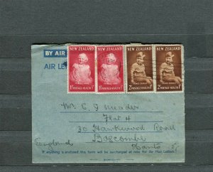 NEW ZEALAND; 1952 early AIRMAIL LETTER fine used item to Boscombe