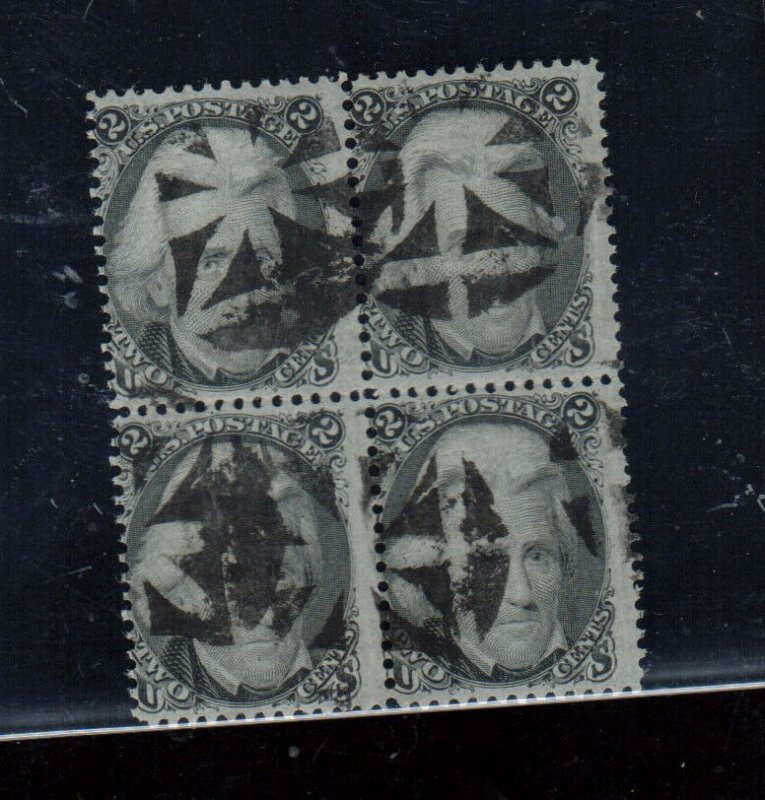 USA #73 Used Block With Ideal Geometric Cancels