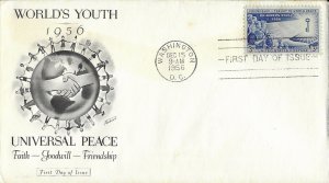 1956 FDC, #1085, 3c Children, Fleetwood