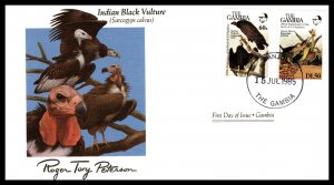 Gambia 551-554 Birds Audubon Set of Two U/A FDC