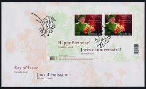 Canada 2150 on FDC - Queen Elizabeth's 80th Birthday, Flowers