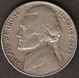1955 - Jefferson Nickel - F