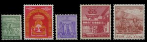 Nepal #84-88 Cat$121, 1956 Coronation, complete set, never hinged