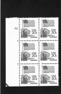 1894e Flag Over Supreme Court, MNH Left Side PB/6