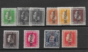 New Zealand Sc #041-050  set of 10 officials OG VF