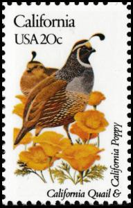 US 1957 or 1957a State Birds & Flowers California 20c single MNH 1982