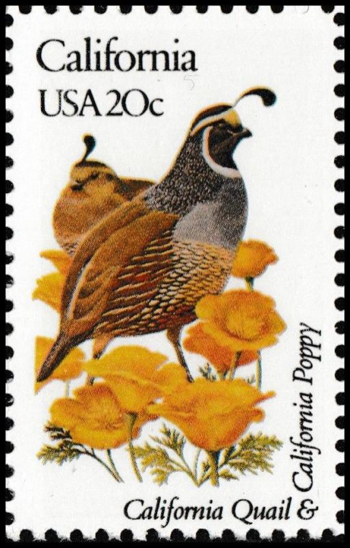 US 1957 or 1957a State Birds & Flowers California 20c single MNH 1982