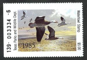 #5, Texas State Duck stamp, SCV $10
