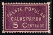 1937 Spain Civil War Charity Poster Stamp 5 Centimos Calasparra Popular Front