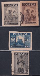 Poland 1946 Sc 392-5 Bedzin Lanckrona Castle Duke Henry 4th Silesia Stamp Used