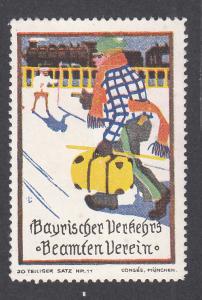 Germany Poster Stamp  RAILWAY TRAIN LOCOMOTIVE