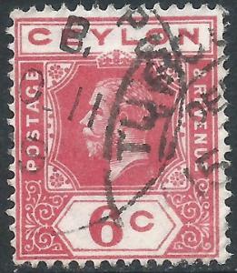 Ceylon, Sc #204, 6c Used