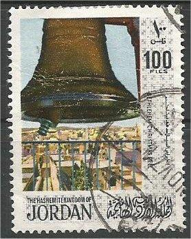 JORDAN, 1971, used 100f, Christmas bell.Scott 675