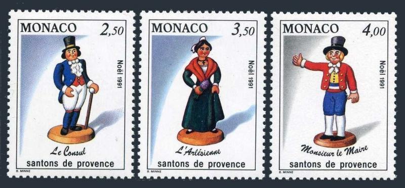Monaco 1766-1768,MNH.Michel 2035-2037. Christmas 1984,Figurines from Province.