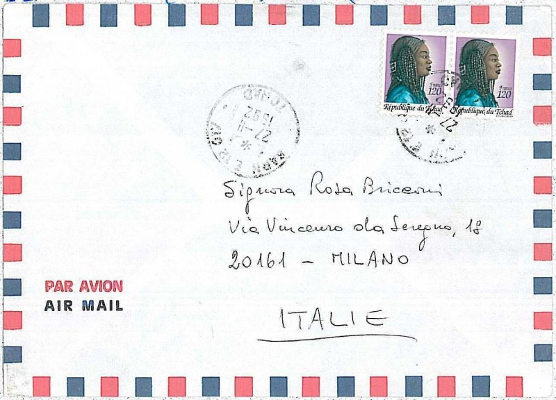 POSTAL HISTORY  CHAD : AIRMAIL COVER to ITALY 1991 - RARE!