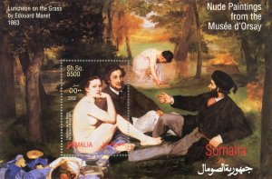 Somalia 2002 EDOUARD MANET French Artist Nudes s/s Perforated Mint (NH)