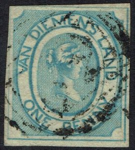 TASMANIA 1853 QV COURIER 1D USED  