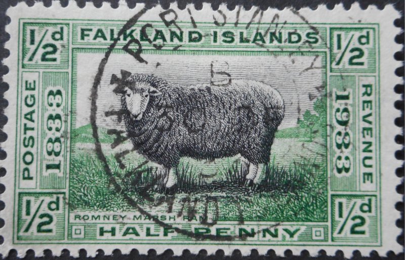 Falkland Islands 1933 GV Centenary ½d SG 127 used