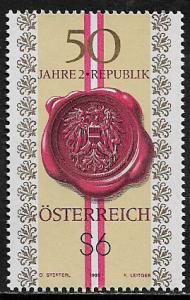 Austria #1674 MNH Stamp - Second Republic Anniversary