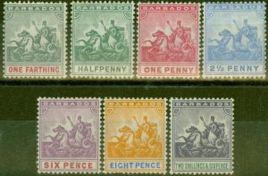 Barbados 1905 set of 7 SG135-144 Fine Mtd Mint