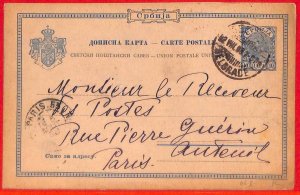 aa1538 - SERBIA - POSTAL HISTORY - STATIONERY CARD Michel catalogue # P46 1898-