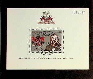 HAITI Sc C323 USED SOUVENIR SHEET OF 1968 - CHURCHILL