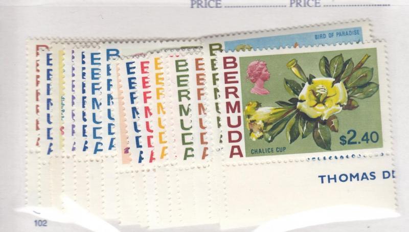 BERMUDA # 255-271 VF-MLH FLOWERS CAT VALUE $53.80