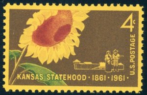 US Stamp #1183 Kansas Statehood 4c, PSE Cert - XF-SUP 95 - MOGNH - SMQ $25.00